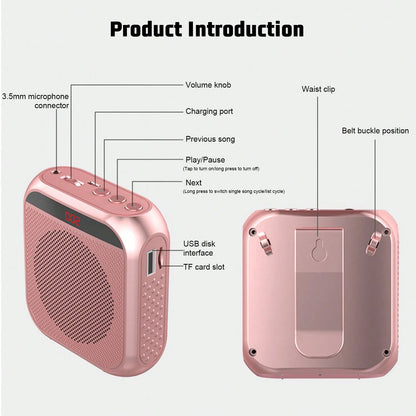 Rechargeable Voice Amplifier- 2200mAh Portable PA System With Headset Mic For Teachers & Presenters Christmas Gifts