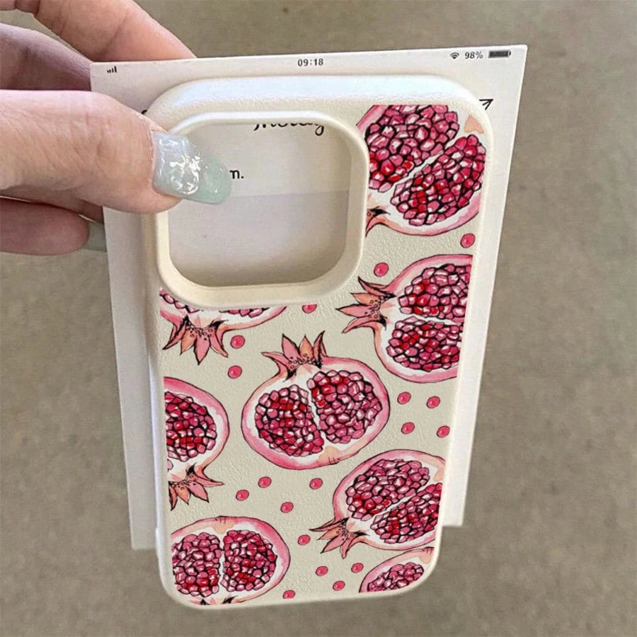Red Pomegranate Pattern Suitable For TPU, Suitable As Birthday And Christmas Gifts For Couples, Women, Daughters, Boyfriends, Girlfriends, And Teenage Girls