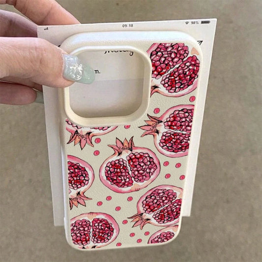 Red Pomegranate Pattern Suitable For TPU, Suitable As Birthday And Christmas Gifts For Couples, Women, Daughters, Boyfriends, Girlfriends, And Teenage Girls