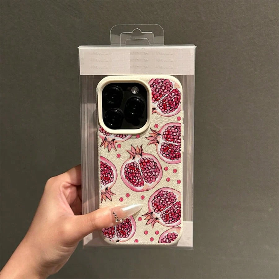 Red Pomegranate Pattern Suitable For TPU, Suitable As Birthday And Christmas Gifts For Couples, Women, Daughters, Boyfriends, Girlfriends, And Teenage Girls