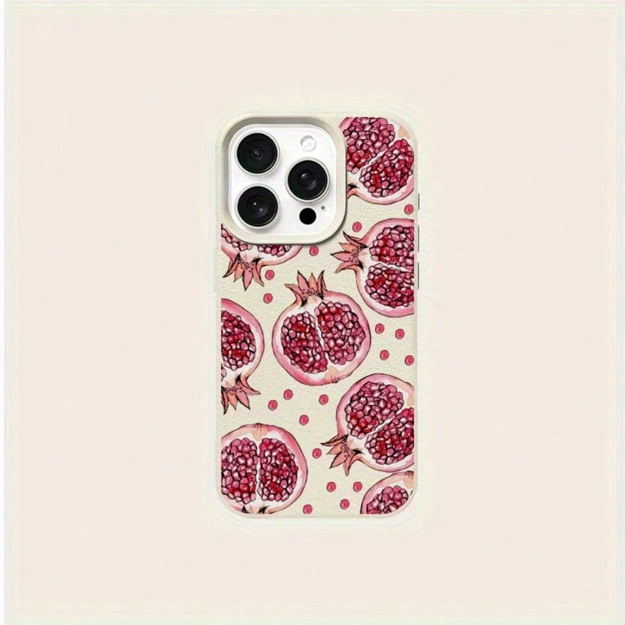 Red Pomegranate Pattern Suitable For TPU, Suitable As Birthday And Christmas Gifts For Couples, Women, Daughters, Boyfriends, Girlfriends, And Teenage Girls