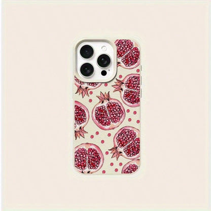 Red Pomegranate Pattern Suitable For TPU, Suitable As Birthday And Christmas Gifts For Couples, Women, Daughters, Boyfriends, Girlfriends, And Teenage Girls