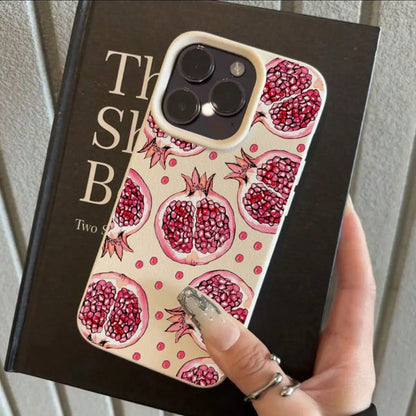 Red Pomegranate Pattern Suitable For TPU, Suitable As Birthday And Christmas Gifts For Couples, Women, Daughters, Boyfriends, Girlfriends, And Teenage Girls