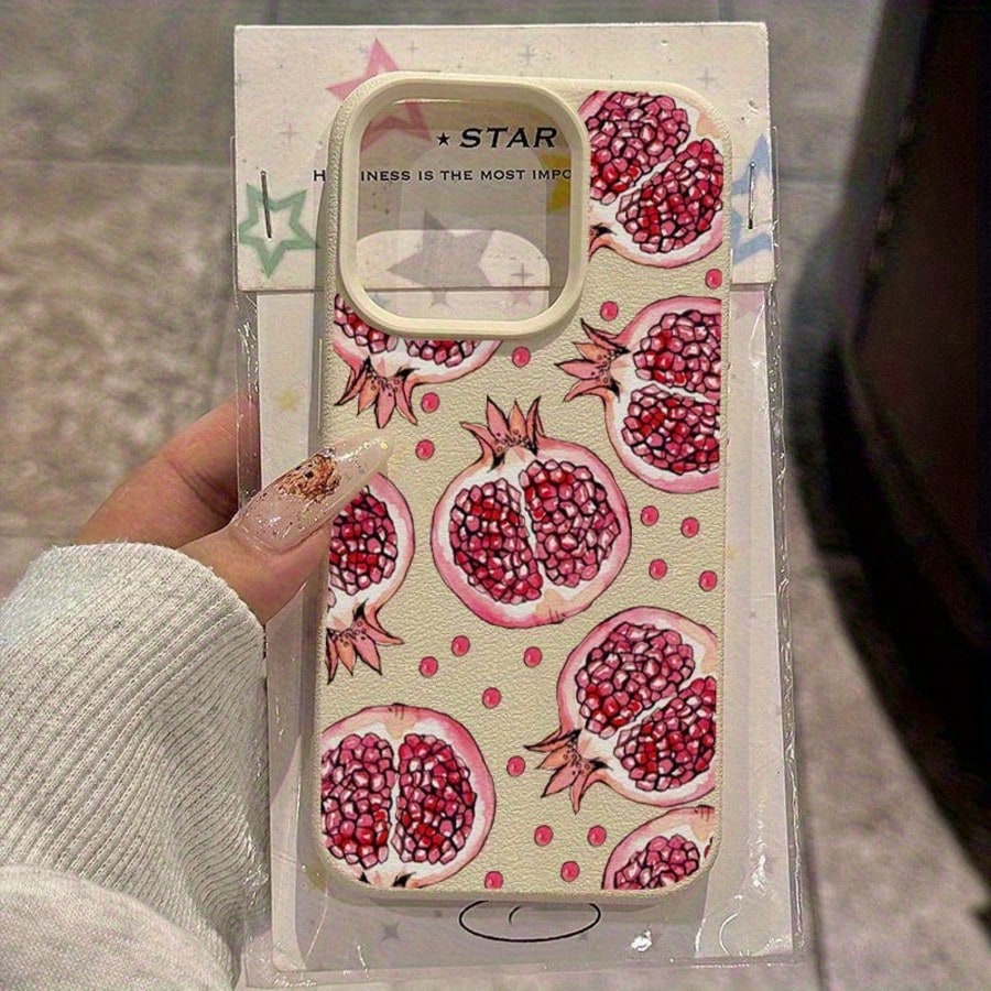 Red Pomegranate Pattern Suitable For TPU, Suitable As Birthday And Christmas Gifts For Couples, Women, Daughters, Boyfriends, Girlfriends, And Teenage Girls