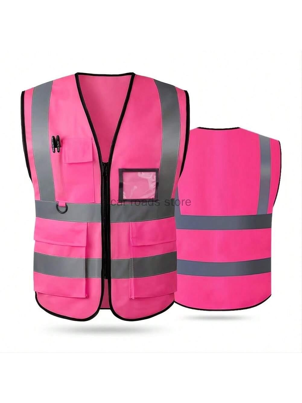 Reflective Vest, High Visibility, Blank, XXXL, Motorcycle Jacket Vest, Fluorescent Signal, Unisex