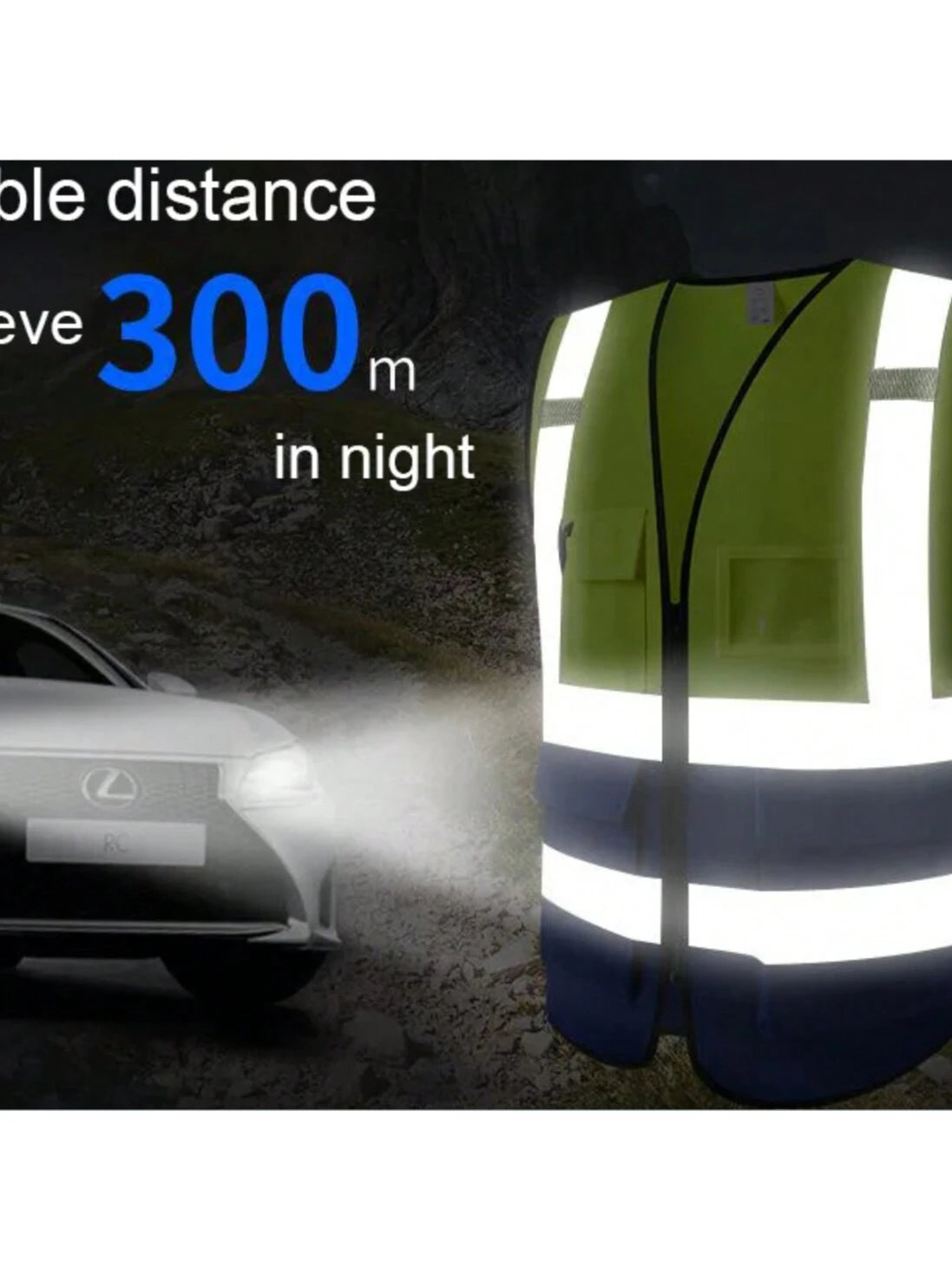 Reflective Vest, High Visibility, Blank, XXXL, Motorcycle Jacket Vest, Fluorescent Signal, Unisex