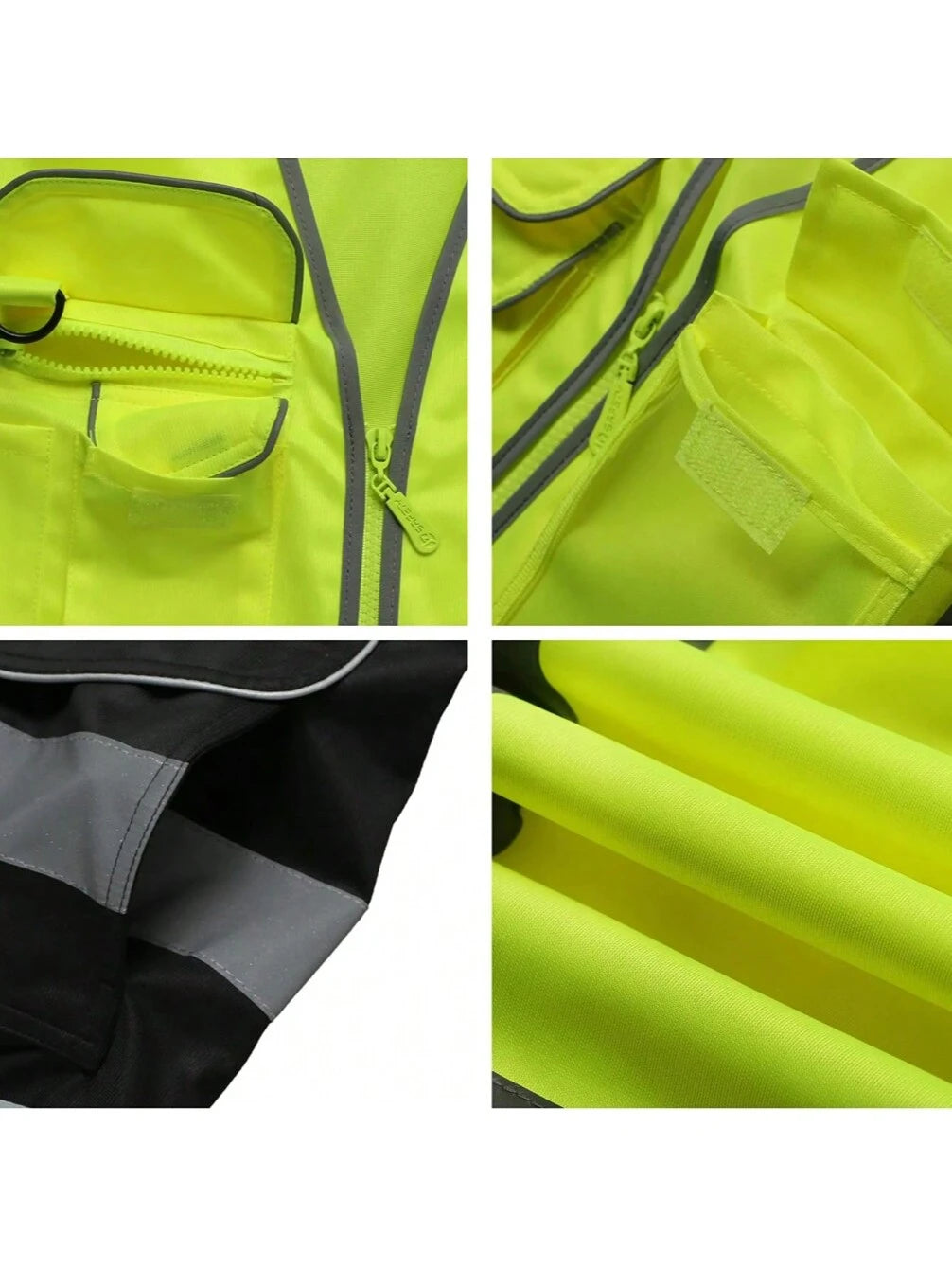 Reflective Vest, High Visibility, Blank, XXXL, Motorcycle Jacket Vest, Fluorescent Signal, Unisex