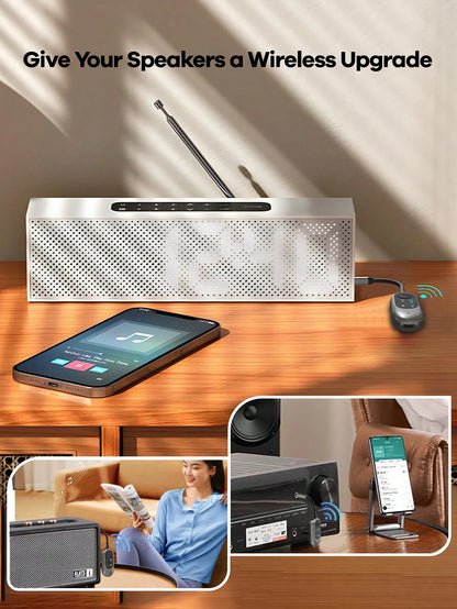 REMAX 2-In-1 Bluetooth Receiver/Transmitter; Compact Portable Adapter With Noise-Cancelling Microphone, Suitable For Home Audio/Car/TV/Wired Headphones/Wired Speakers; Hands-Free Calling; Home Stereo