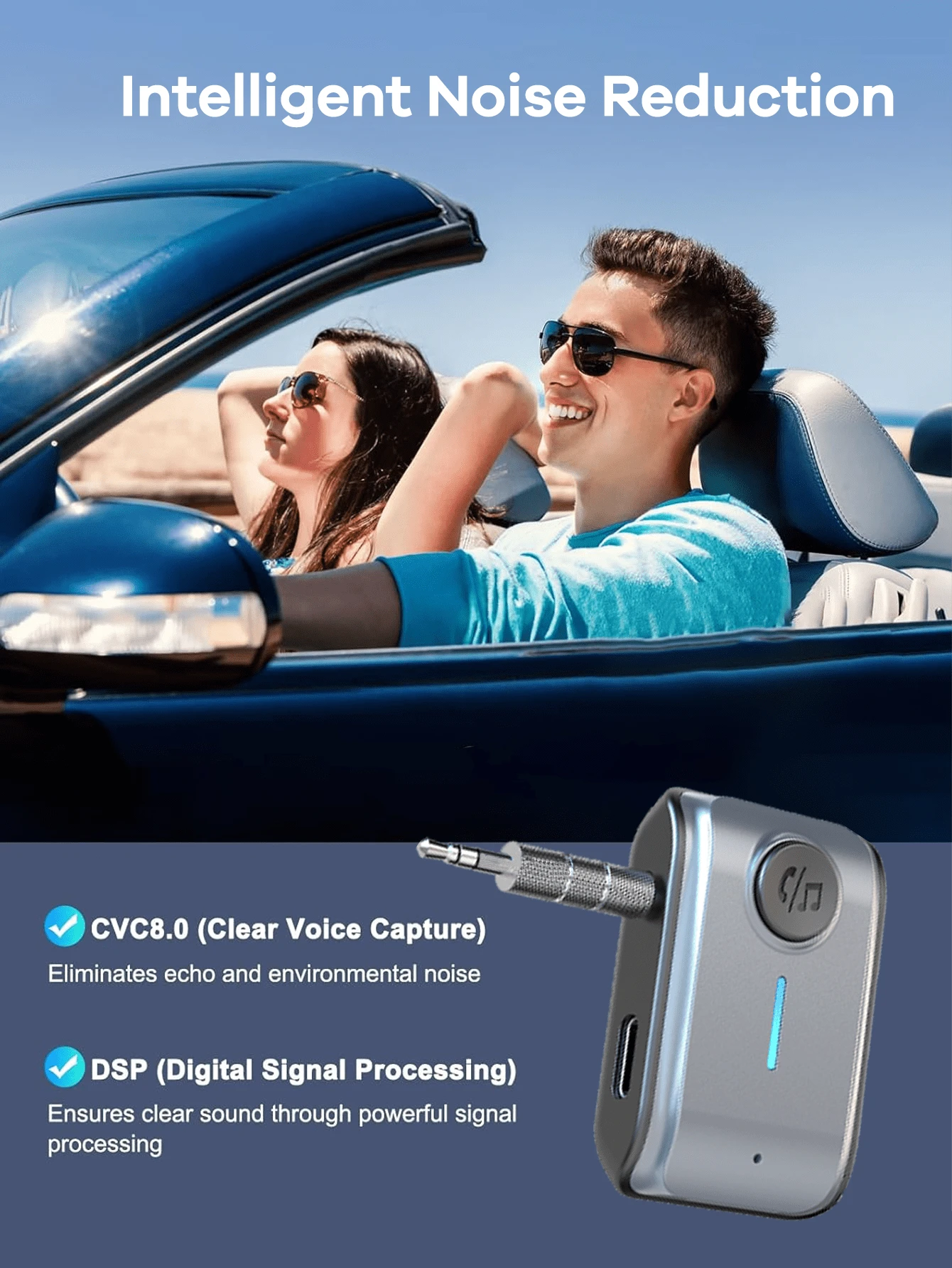 REMAX Mini Bluetooth Receiver With HD Mic; Plug & Play For Car/Home/Office; Multifunctional Wireless Adapter For Car&TV&PC&Speaker&Headsets;Compact & Portable; No Setup Needed; HiFi Stereo; Hands-Free