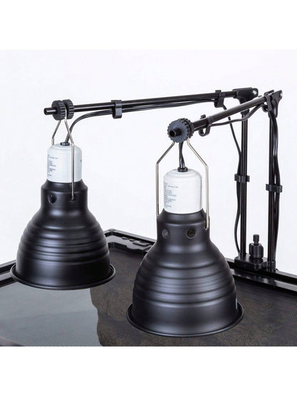 REPTI ZOO Reptile Dual Lamp Stand Lamp Hanger Holder Adjustable Metal Lamp Support For Reptile Glass Terrarium Heating Light