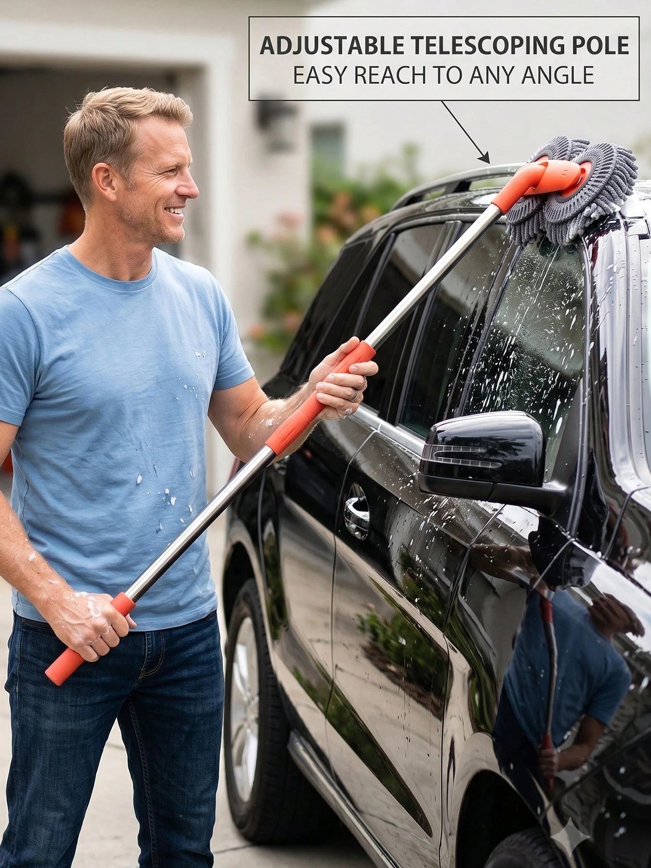 Retractable Double Head Car Wash Brush With Ultra-Soft Microfiber For Deep Cleaning For Car Owners And Enthusiasts Aesthetic Design Car Wash Brush With Long Handle Car Cleaning Kit Brush Car Wash & Ma