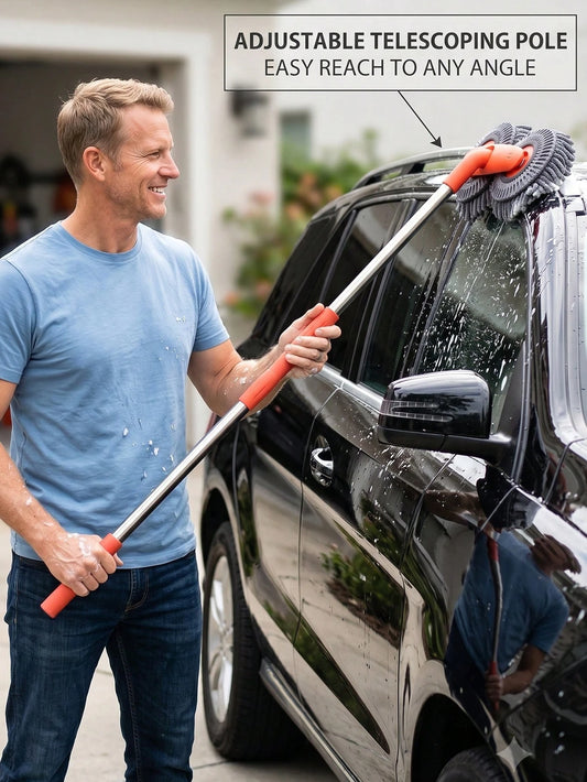 Retractable Double Head Car Wash Brush With Ultra-Soft Microfiber For Deep Cleaning For Car Owners And Enthusiasts Aesthetic Design Car Wash Brush With Long Handle Car Cleaning Kit Brush Car Wash & Ma