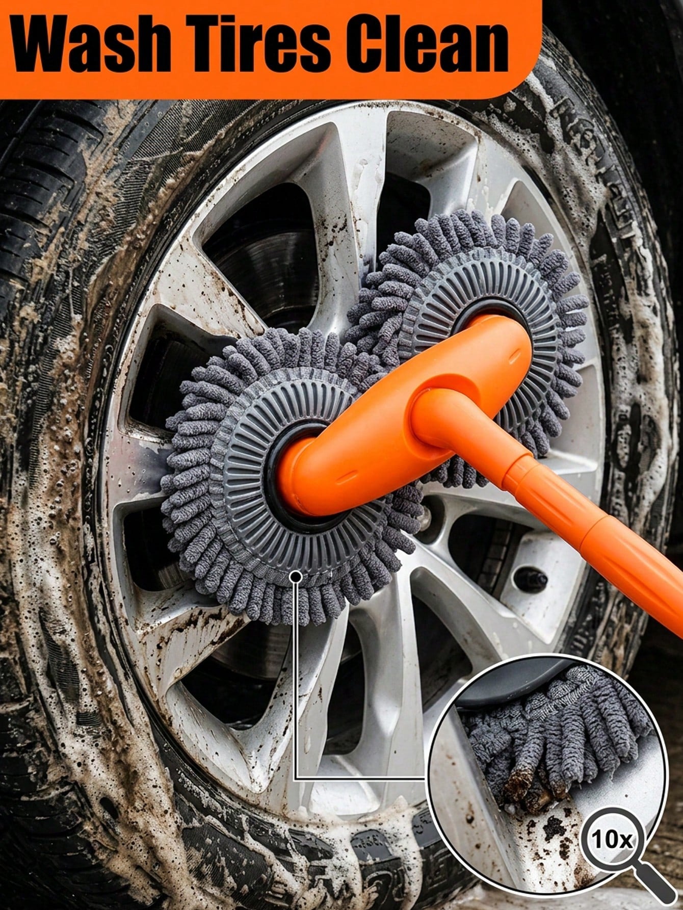 Retractable Double Head Car Wash Brush With Ultra-Soft Microfiber For Deep Cleaning For Car Owners And Enthusiasts Aesthetic Design Car Wash Brush With Long Handle Car Cleaning Kit Brush Car Wash & Ma