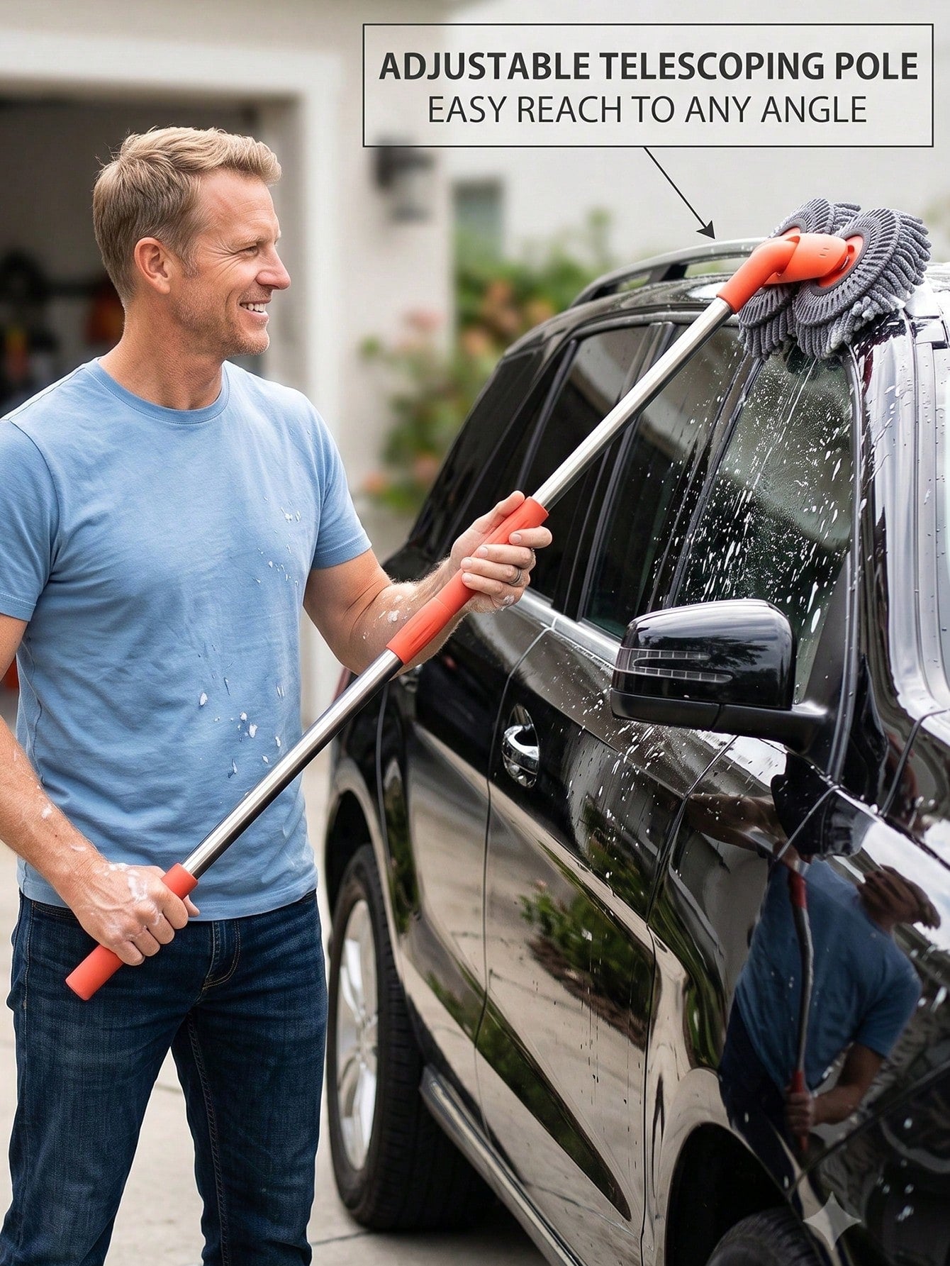 Retractable Double Head Car Wash Brush With Ultra-Soft Microfiber For Deep Cleaning For Car Owners And Enthusiasts Aesthetic Design Car Wash Brush With Long Handle Car Cleaning Kit Brush Car Wash & Ma