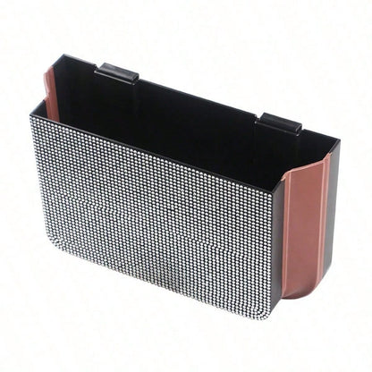 Rhinestone Car Trash Bag, Foldable Hanging Organizer & Multi-Use Car Interior Accessories