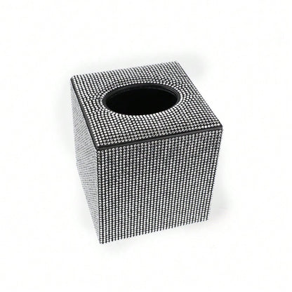 Rhinestone Leather Car Tissue Box Creative Mini Square Bling Auto Tissue Holder