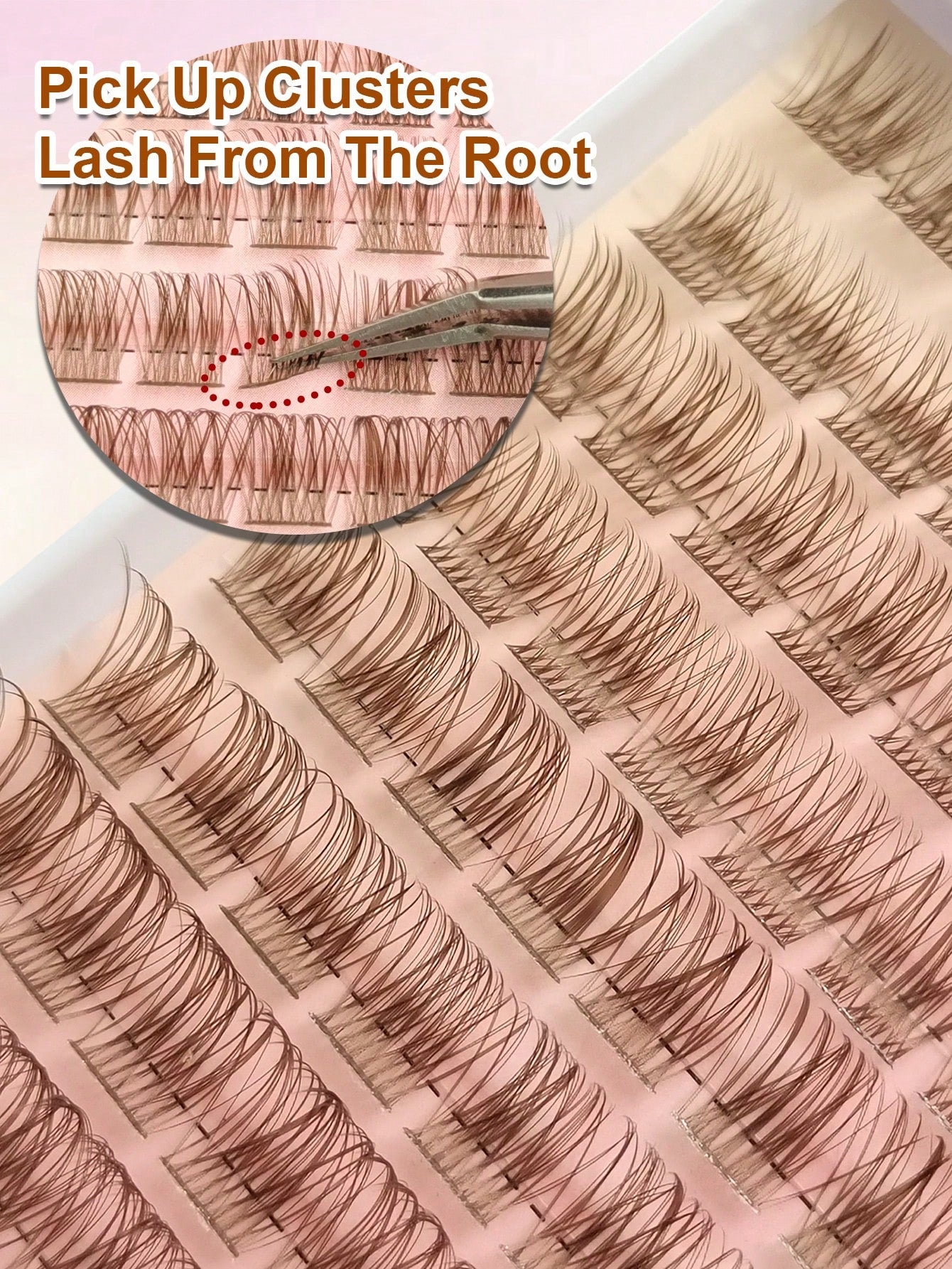 Rikuaild 96pcs Brown Fluffy False Eyelashes, Soft & Criss-Cross Fibers, Natural Look, Suitable For Travel & Everyday Makeup