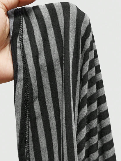 ROMWE Goth Plus Size Y2K Music Festival Striped Cropped Bandeau Top