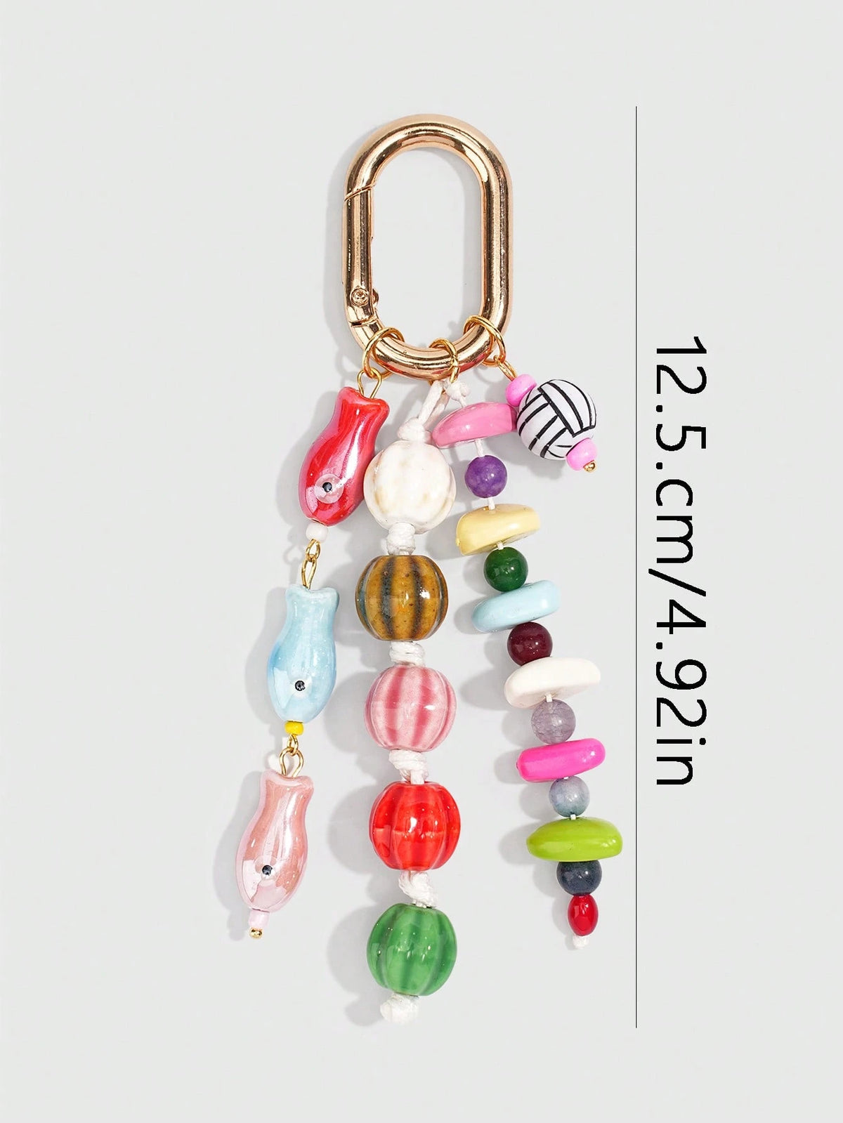 ROMWE Kawaii 1 Piece Spring Summer Dopamine Style Colorful Beaded Bag Keychain Pendant, Woven Rope Bag Charm, DIY Hanging Ornament
