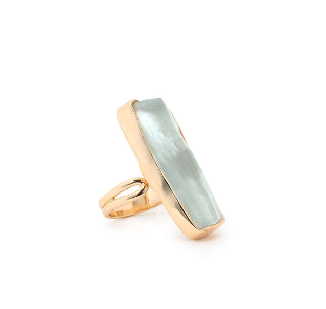 Roxie Gold Ring w/Light Blue Stone