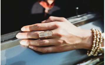 Roxie Gold Ring w/Light Blue Stone