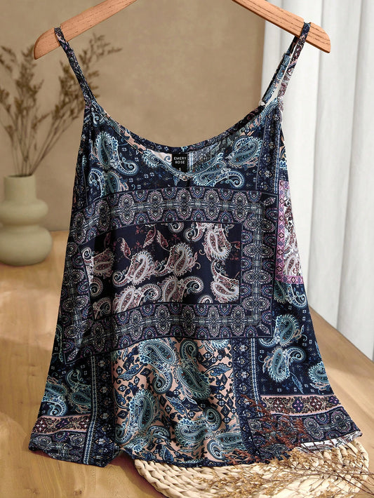 Rusticease Women's Versatile Bohemian Style Sleeveless Top, Summer