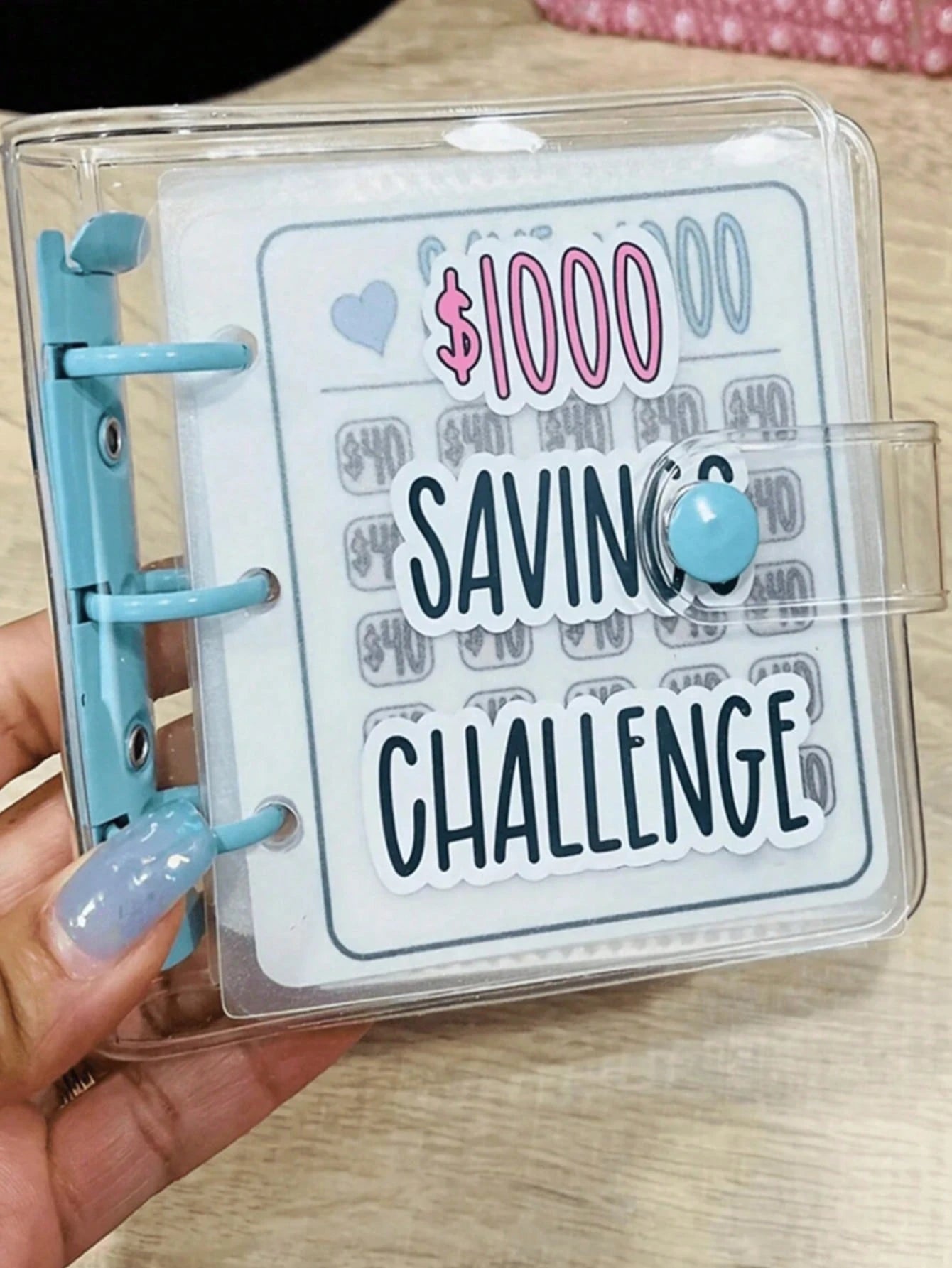 Savings Binder, Challenge Savings Binder Envelopes ($1000), Reusable Budget Notebook With Cash Envelopes, Matte Cover, Cash Savings Challenge Notebook Binder, Travel Organizer, Cosmetic Bag, Vacation