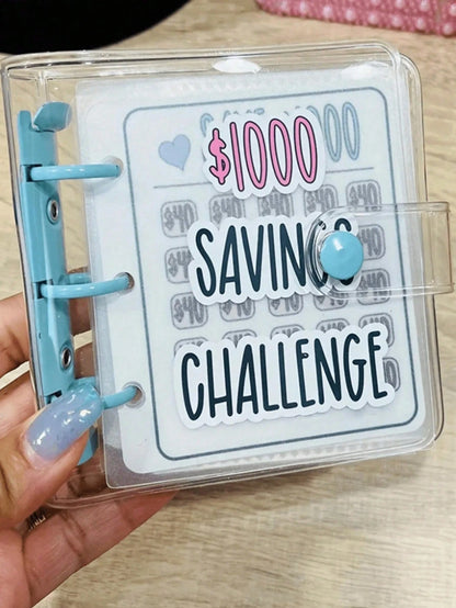 Savings Binder, Challenge Savings Binder Envelopes ($1000), Reusable Budget Notebook With Cash Envelopes, Matte Cover, Cash Savings Challenge Notebook Binder, Travel Organizer, Cosmetic Bag, Vacation
