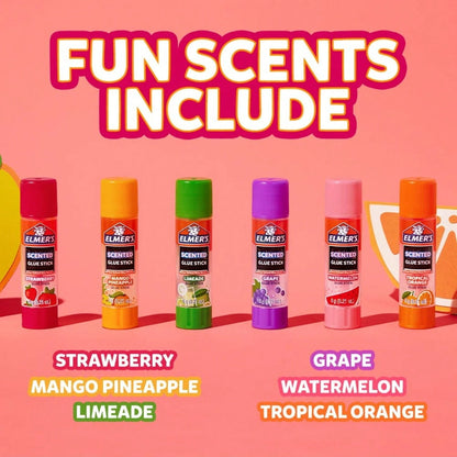 Scented Glue Sticks Variety Pack, Washable,, 6g Each, 12-Pack For School Crafts