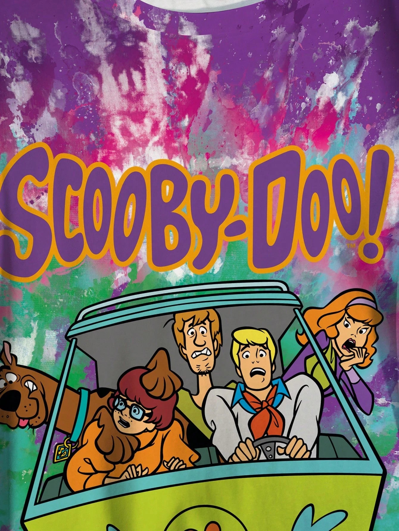 SCOOBY-DOO X Plus Size Women Cartoon Print Round Neck Short Sleeve T-Shirt- DOOX