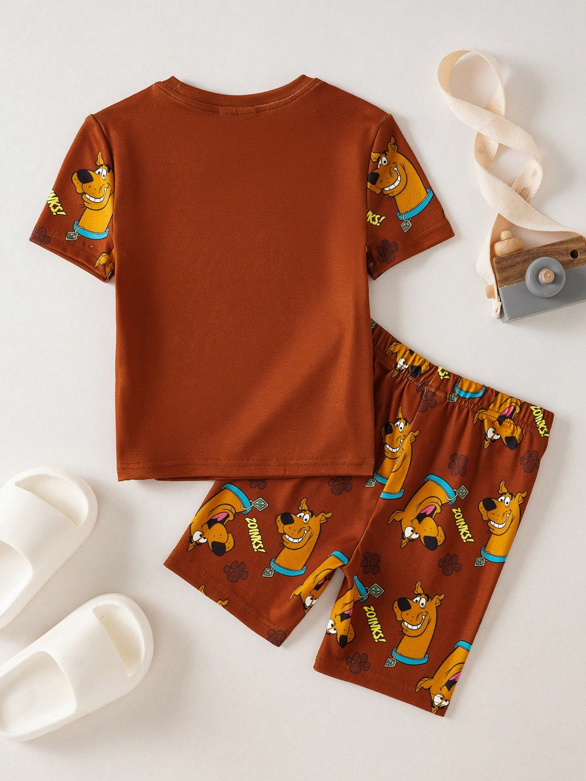 SCOOBY-DOO X Young Boys Crew Neck Short Sleeve Cute Print Snug Fit Loungewear- DOO