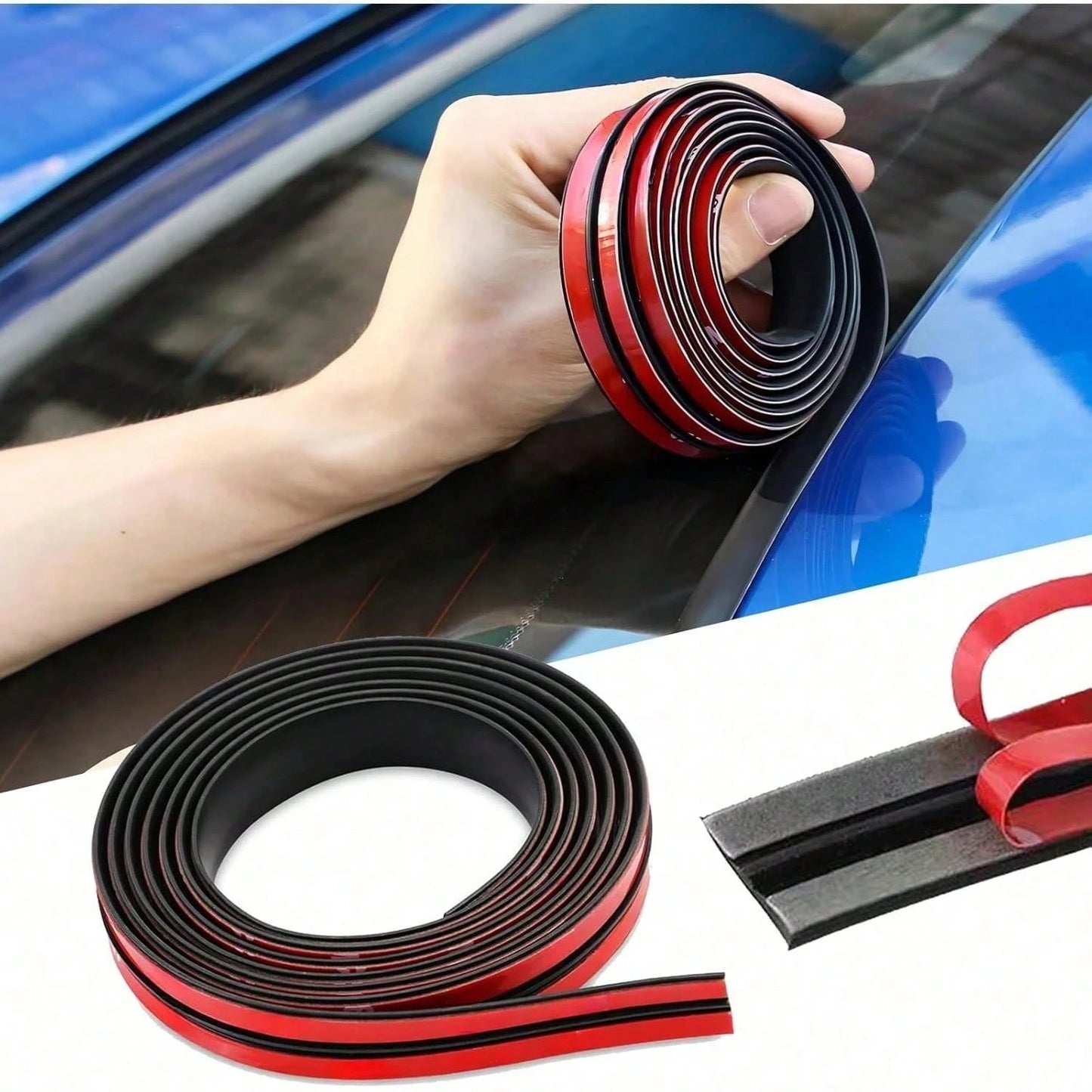 Self-Adhesive Automotive Weatherstrip Designed Specifically For Windshields; The T-Shaped Weatherstrip Prevents Rainwater From Seeping In And Provides Sound Insulation.