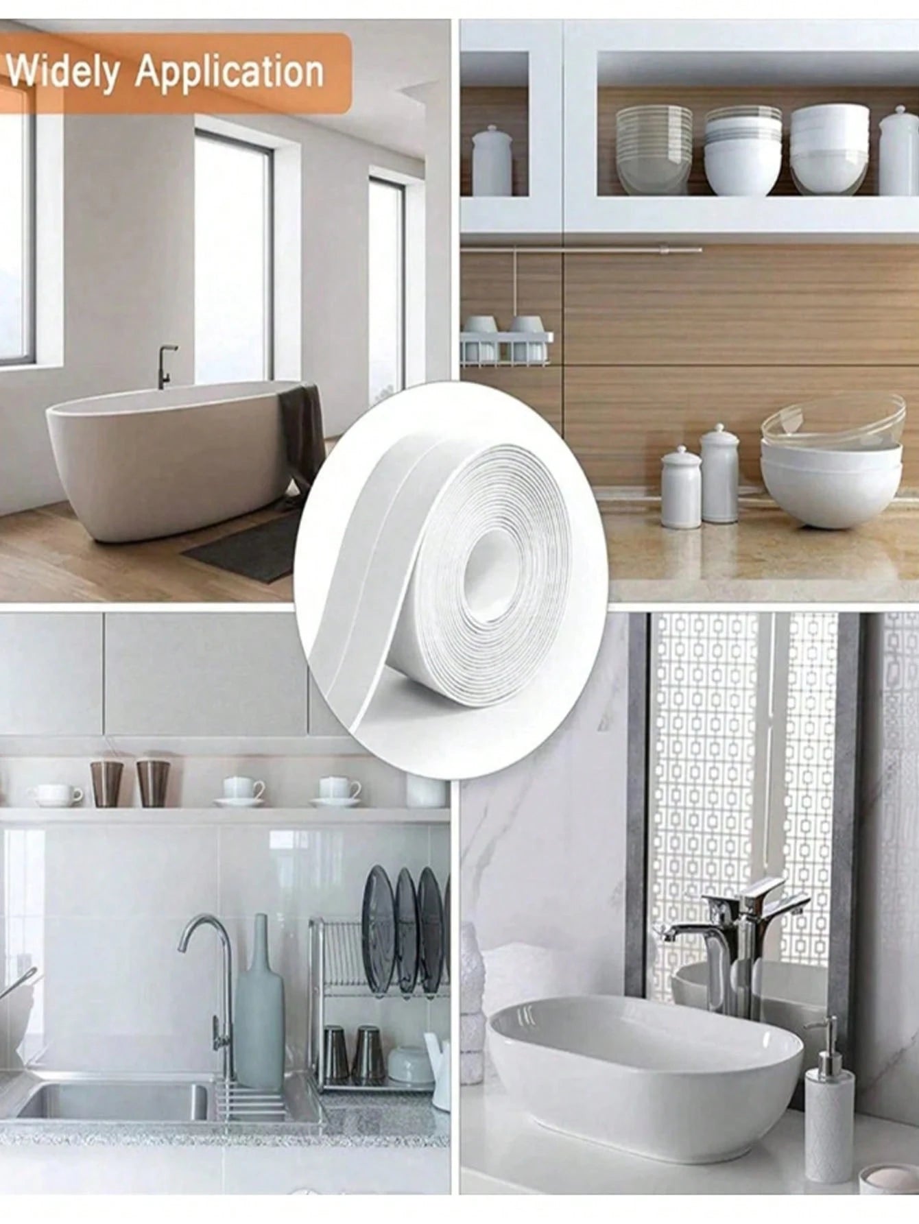 Self-Adhesive Bathroom Sealing Tape- Heavy Duty Waterproof Sealant For Bathtub, Shower, Sink, Toilet, Floor And Wall Edges- Easy DIY Waterproof Solution, Toilet Sealing| Smooth Surface| Waterproof