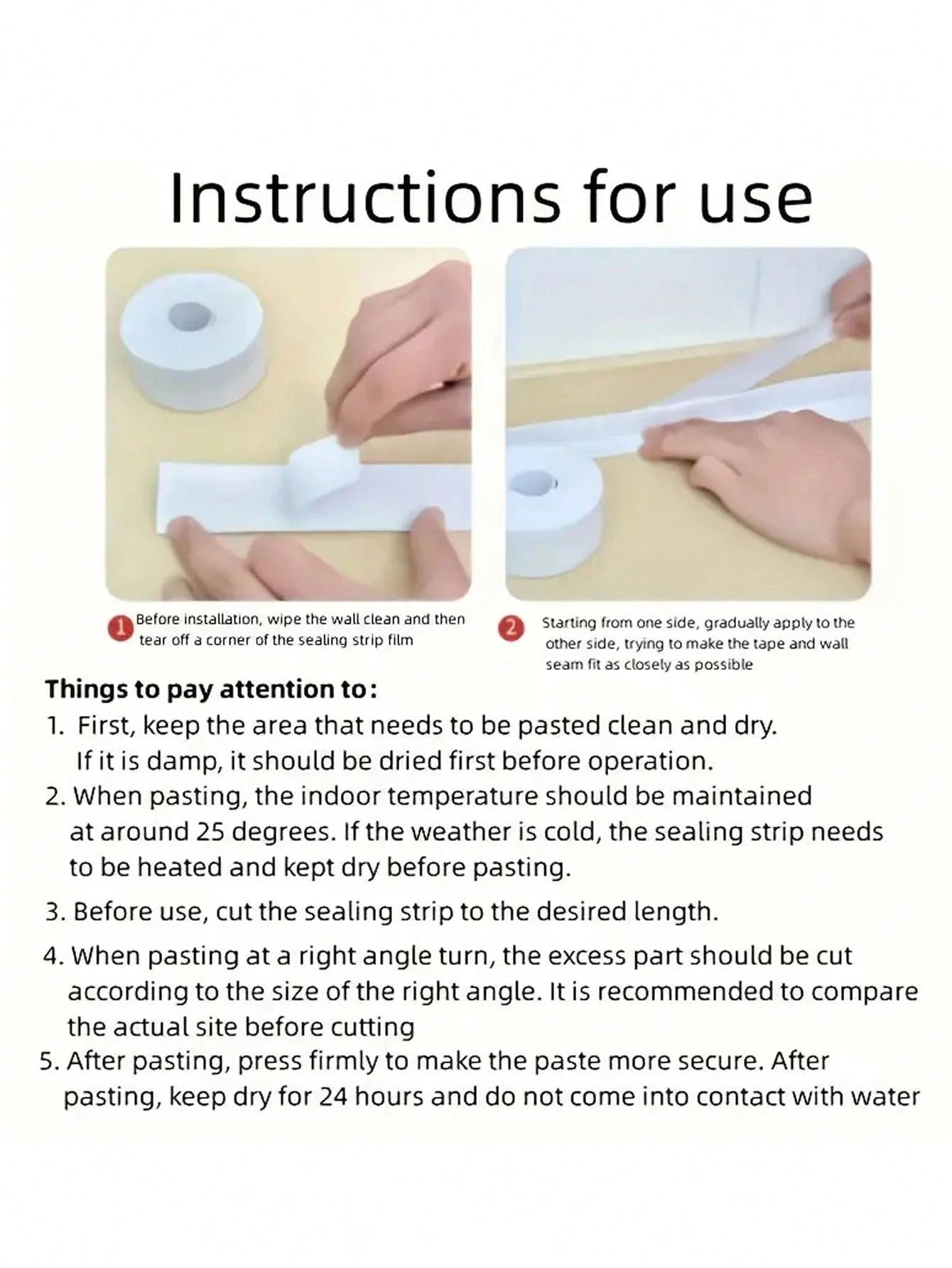 Self-Adhesive Bathroom Sealing Tape- Heavy Duty Waterproof Sealant For Bathtub, Shower, Sink, Toilet, Floor And Wall Edges- Easy DIY Waterproof Solution, Toilet Sealing| Smooth Surface| Waterproof