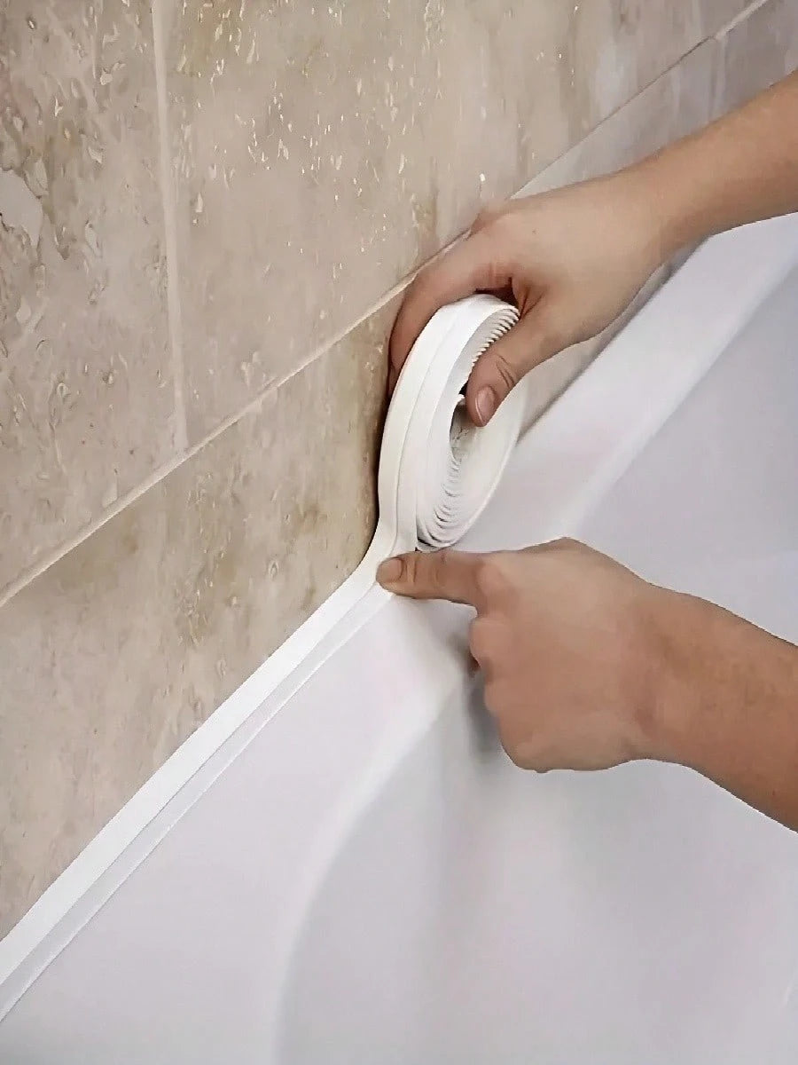 Self-Adhesive Waterproof Mildew-Proof Caulk Tape,High Viscosity Oil-Resistant Sealing Tape, Moisture-Proof Seam Sticker For Kitchen Bathroom Toilet Bathtub Sink Tile Seam Corner Line,Waterproof Mold-P