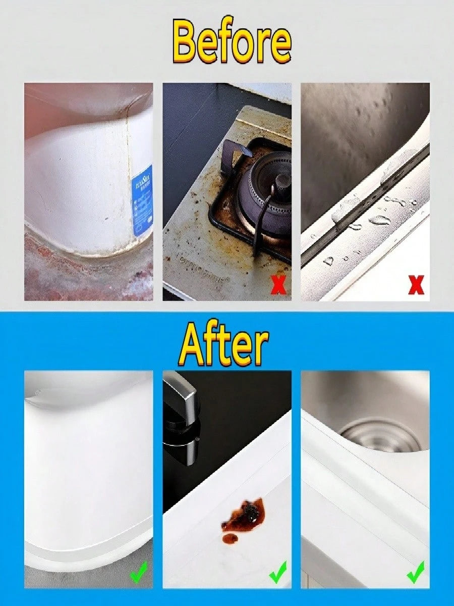 Self-Adhesive Waterproof Mildew-Proof Caulk Tape,High Viscosity Oil-Resistant Sealing Tape, Moisture-Proof Seam Sticker For Kitchen Bathroom Toilet Bathtub Sink Tile Seam Corner Line,Waterproof Mold-P