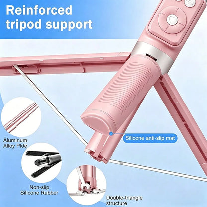 Selfie Stick Tripod With Dual Fill Lights, Adjustable Dimming Knob, For Makeup, Live Streaming, YT Videos, TK, Photography, Compatible With Cameras & Smartphones Telescopic Phone Selfie Stand