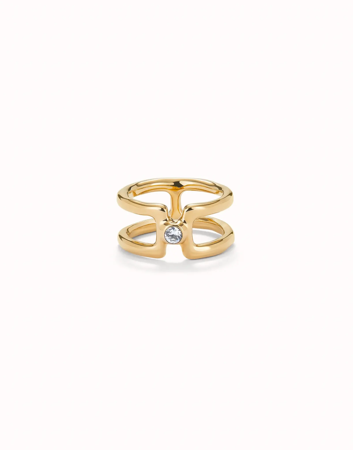 Ser Indomable Double Ring with White Topaz