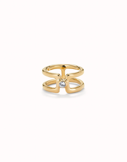 Ser Indomable Double Ring with White Topaz