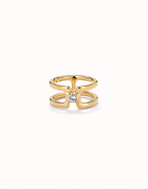 Ser Indomable Double Ring with White Topaz
