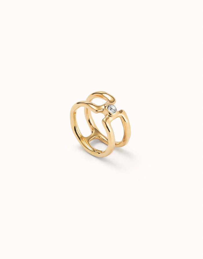 Ser Indomable Double Ring with White Topaz