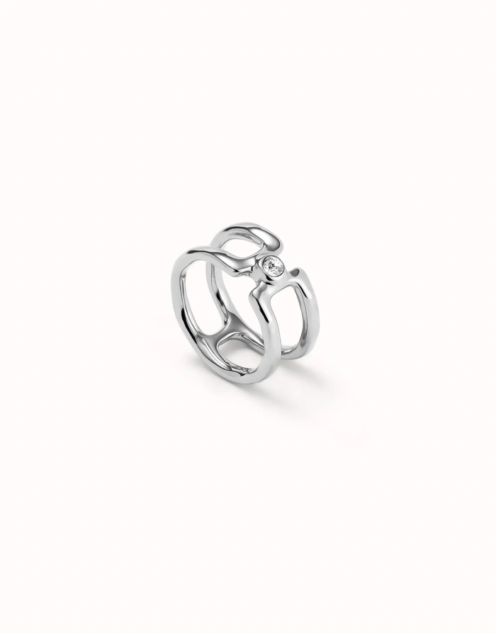 Ser Indomable Double Ring with White Topaz