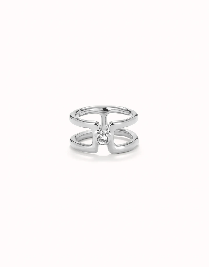 Ser Indomable Double Ring with White Topaz