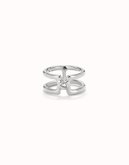 Ser Indomable Double Ring with White Topaz