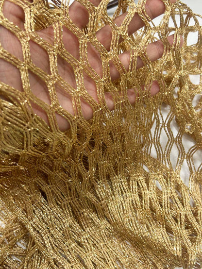 SEREN Summer New Arrival: Loose Casual Women's Cover-Up, Gold Knit Top, Sexy Sheer Hollow Mesh Tassel Top, Women's Beachwear