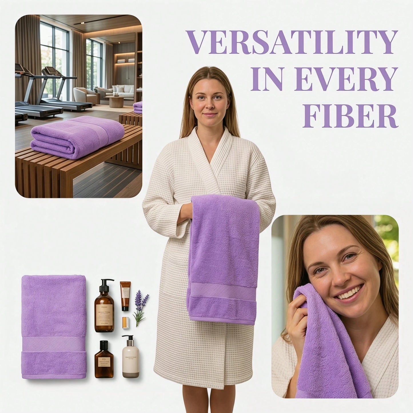 Set Of 2 100% Cotton Bath Towels, 70x140 Cm, Highly Absorbent, Quick-Drying, With A Stylish Embossed Design. These Soft, Skin-Friendly Towels Are Ideal For Home, Bathroom, Hotel, Spa, Sports, Camping