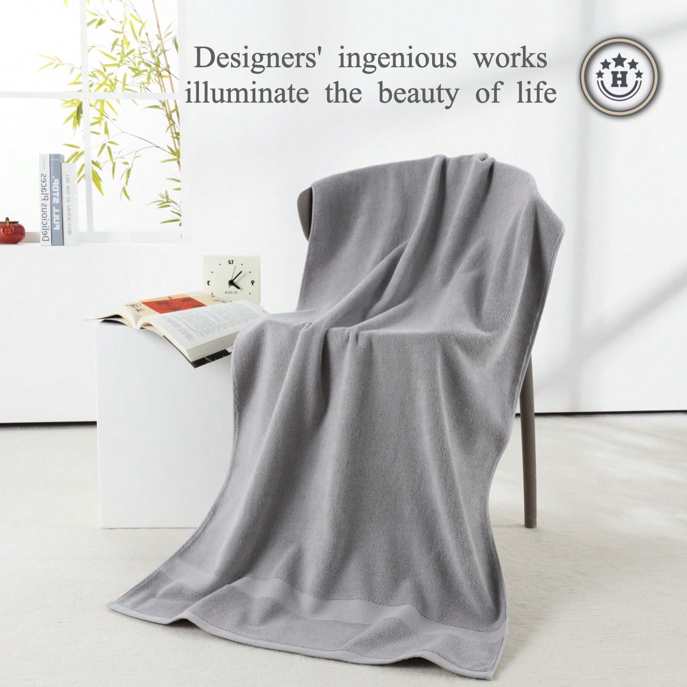 Set Of 2 100% Cotton Bath Towels, 70x140 Cm, Highly Absorbent, Quick-Drying, With A Stylish Embossed Design. These Soft, Skin-Friendly Towels Are Ideal For Home, Bathroom, Hotel, Spa, Sports, Camping