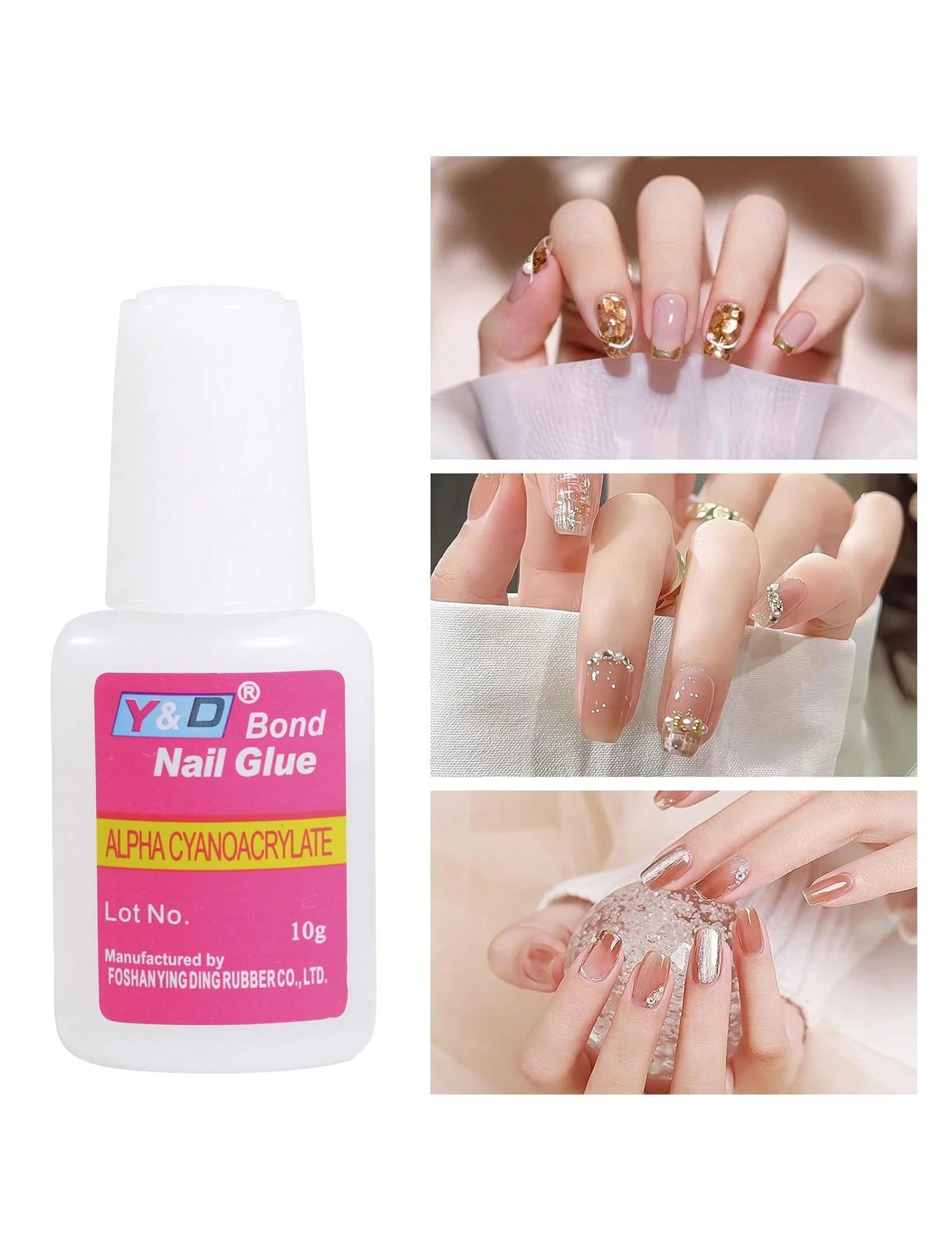 SHANGFEIYA 10g Nail Glue, Quick-Drying Adhesive For Wearing Nail Acrylic, Long Lasting No Discoloration, No UV Lamp Needed