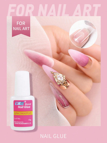 SHANGFEIYA 10g Nail Glue, Quick-Drying Adhesive For Wearing Nail Acrylic, Long Lasting No Discoloration, No UV Lamp Needed