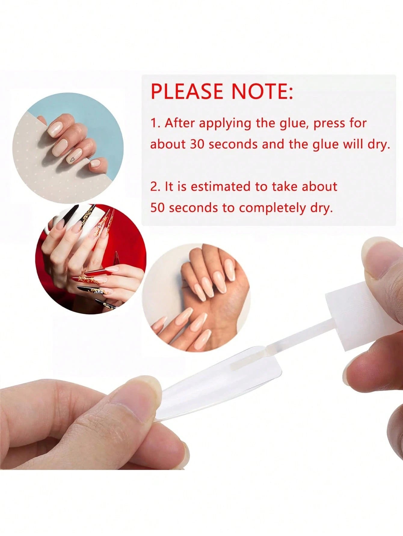 SHANGFEIYA 10g Nail Glue, Quick-Drying Adhesive For Wearing Nail Acrylic, Long Lasting No Discoloration, No UV Lamp Needed